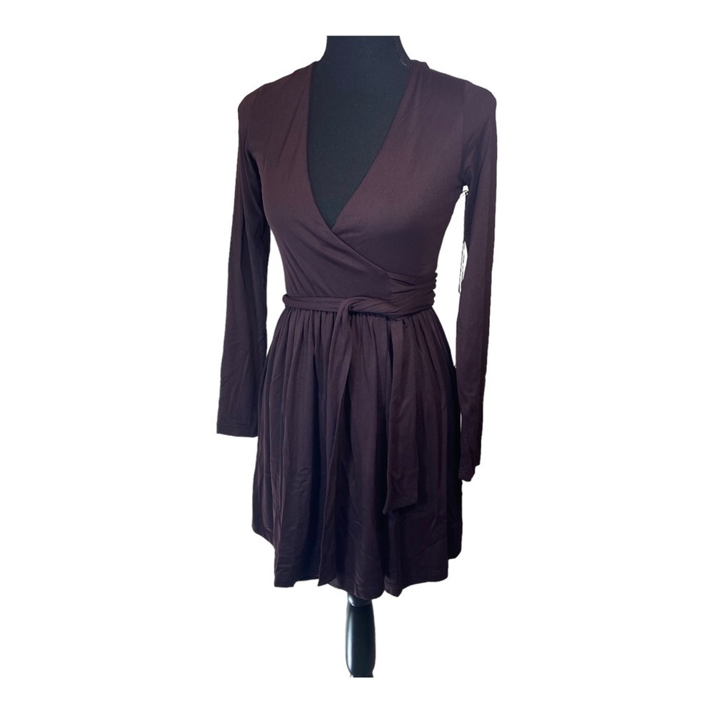 Susana Monaco Long Sleeve Wrap Dress - Plum NWT